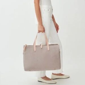 Cuyana Triple Zipper Weekender in Grey Canvas